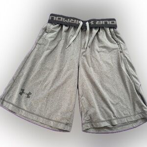 Mens grey under armour basketball shorts